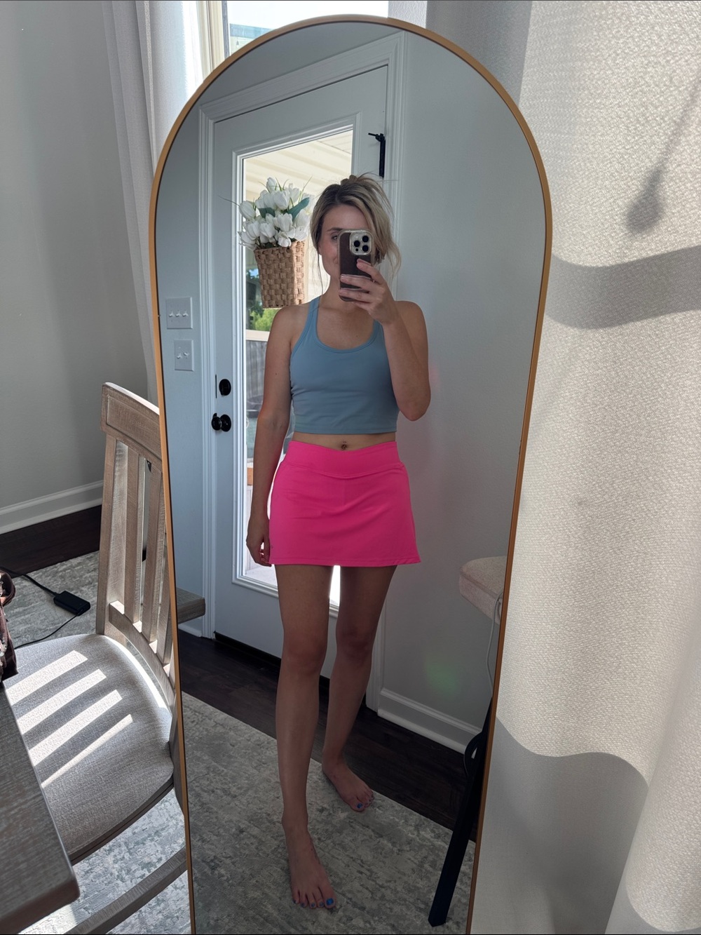Hot Neon Barbie Pink Active Tennis Pickleball or Golf Skort - Picture 2 of 9